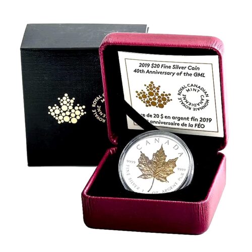 2019 Canada 3 oz Silver Maple Leaf Proof $50 Coin- 40 Year Anniversary maple
