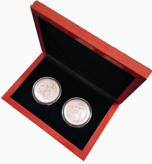 2017 Isle of Man Silver Angel Proof - 2 Coin Set - Box & Coa - Image 7