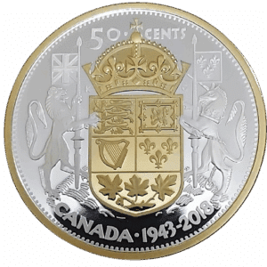2018 Canadian 2 oz Silver 1943 Half Dollar 75th Anniversary
