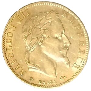 1863 French 5 Gold Franc Napoleon III Gold Coin AU