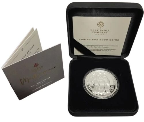 2021 Saint Helena Three Graces 1 oz Silver Proof Coin - EIC - Image 3